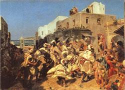 Alfred Dehodencq Blacks Dancing in Tangiers oil painting picture